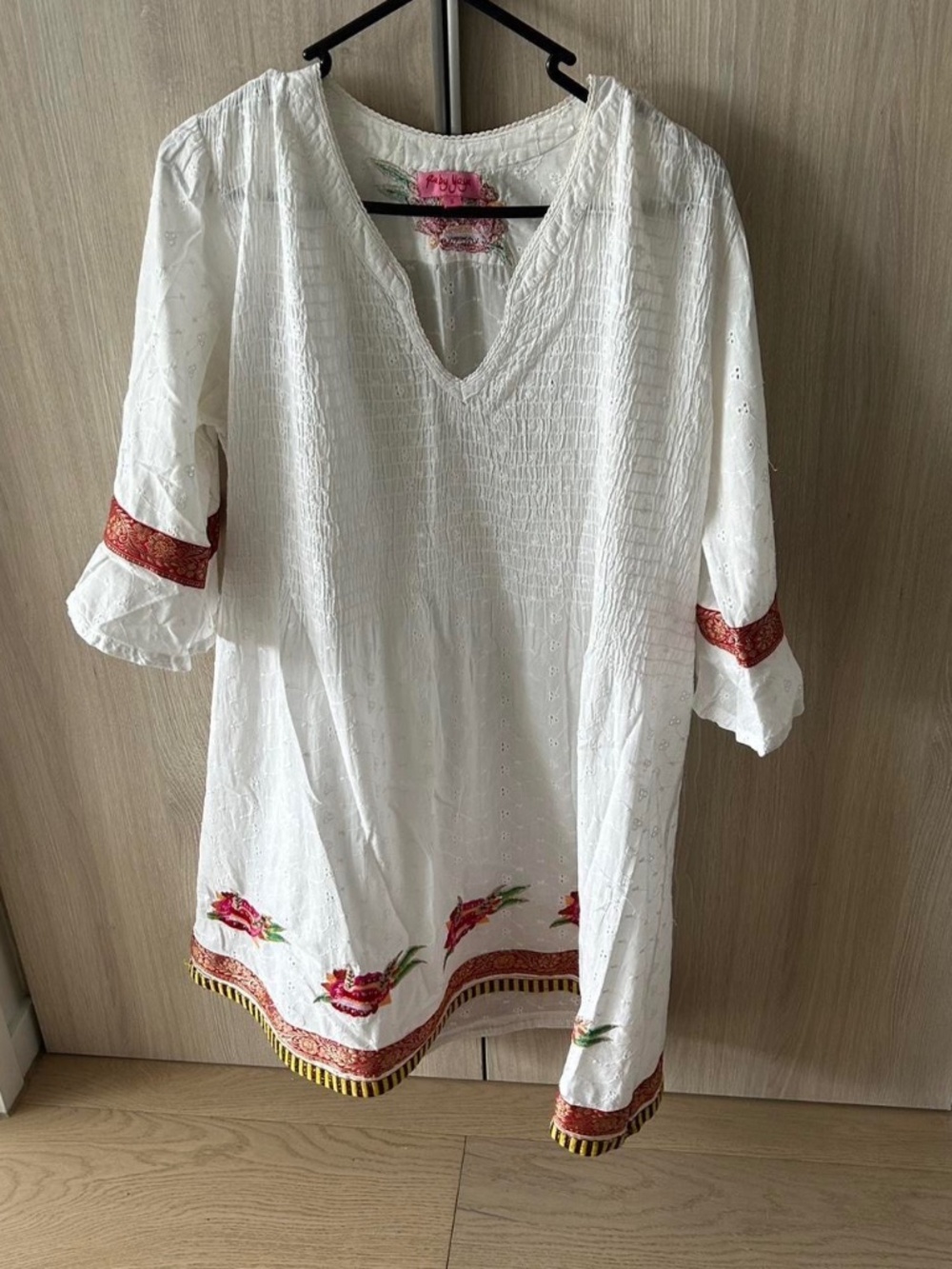 Great value Ruby Yaya white cotton embroidered coverup/ mini dress